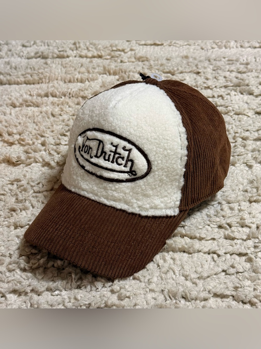 New Von Dutch brown Sherpa corduroy dutch trucker hat